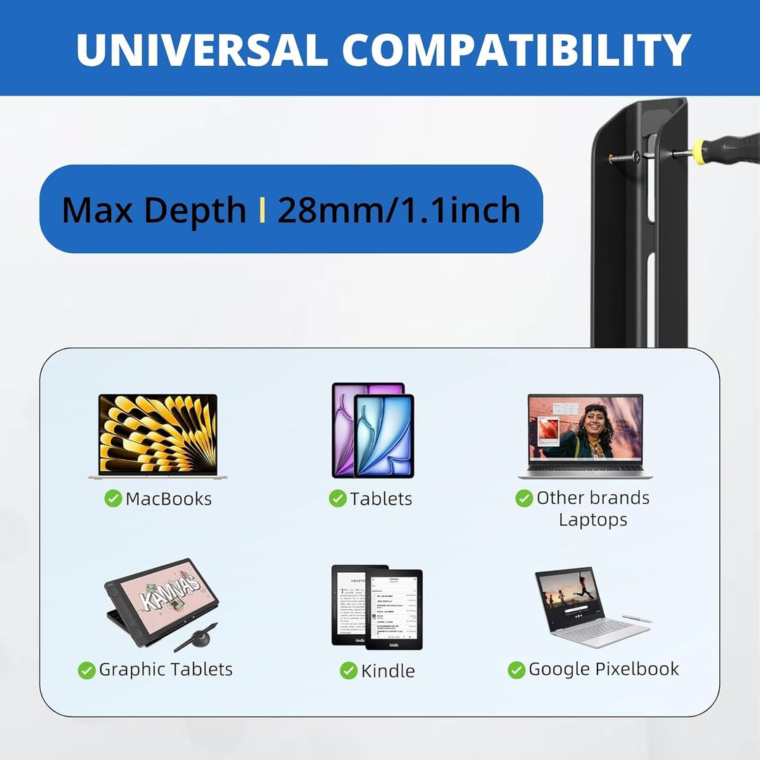 Universelle Laptop-Halterung für Wand- und Untertischmontage,Verstellbare Halterung für Geräte bis z