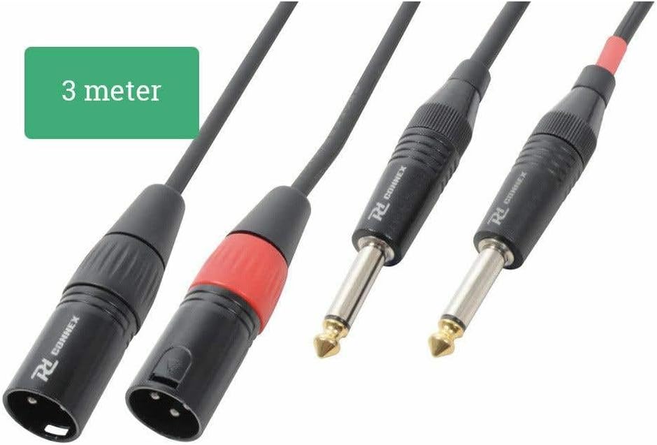 PD Connex Kabel 2x XLR-Stecker - 2x 6,3 mm Mono 3 m 3 Meter, 3 Meter