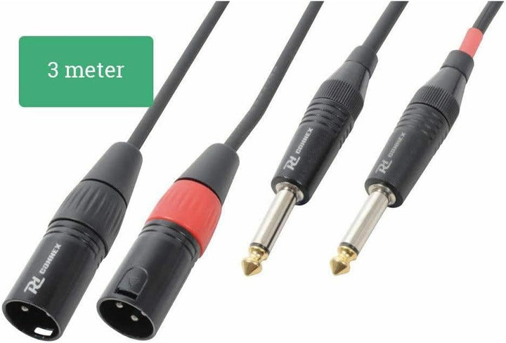 PD Connex Kabel 2x XLR-Stecker - 2x 6,3 mm Mono 3 m 3 Meter, 3 Meter
