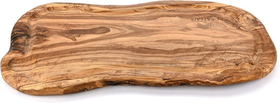 CRAFLAIR Schneidebrett Olivenholz mit Saftrand~ Servierbrett (39-45 cm) 42L x 2B cm, 42L x 2B cm