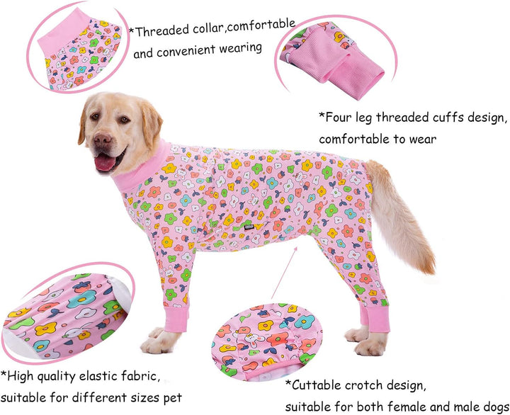 BT Bear Grosse Hundekleidung, elastischer Haustier-Einteiler, schützt Gelenke, Anti-Haare, Anti-Leck