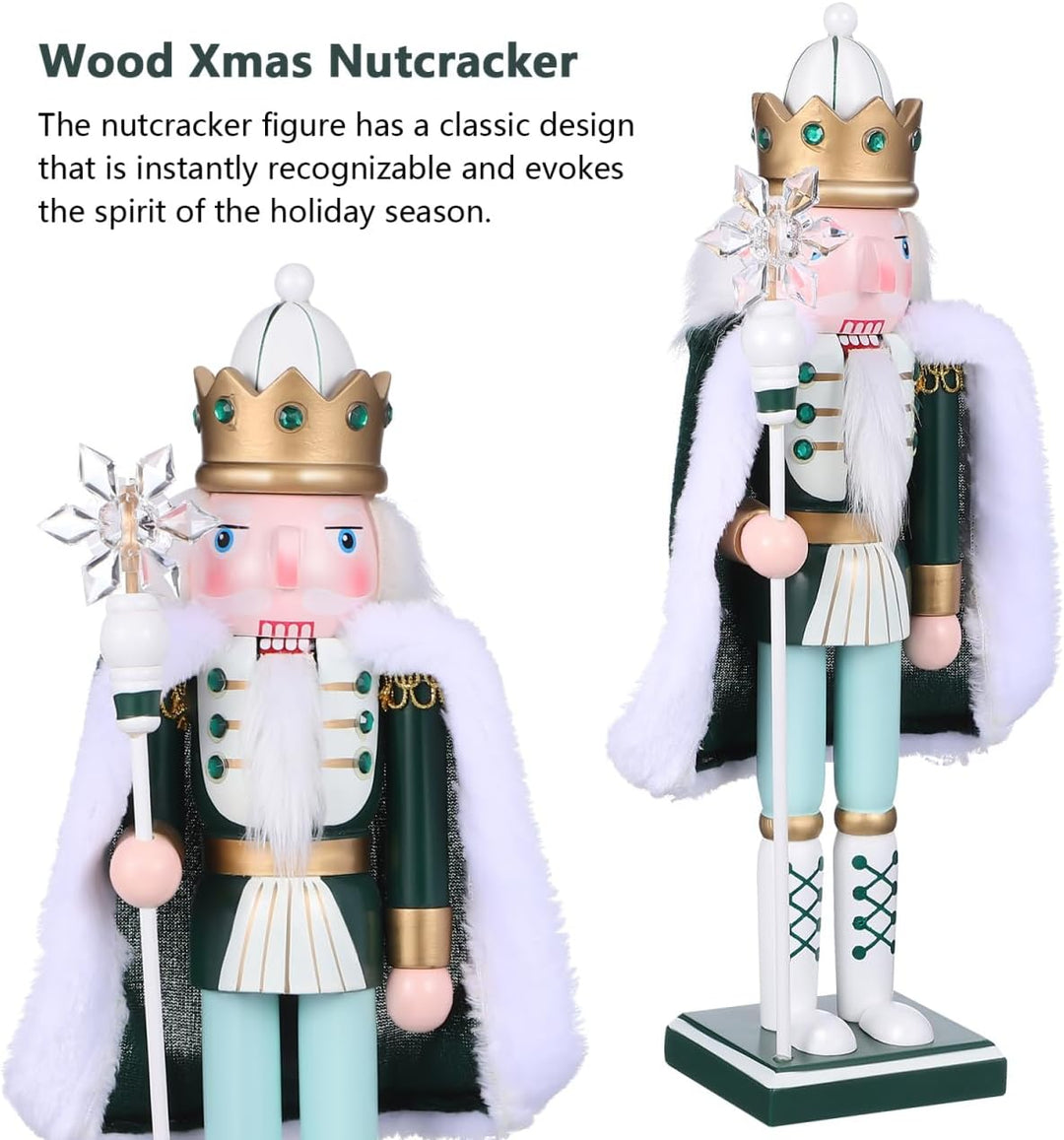 Healeved Traditioneller Holz Nussknacker 30cm - Handgefertigte Weihnachtsdekoration Figur FüR Festli