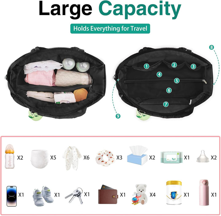 KUBYA Unisex Diaper with Pacifier Case-1 Wickeltasche Cosody Mommy Bag Schwarz, Schwarz