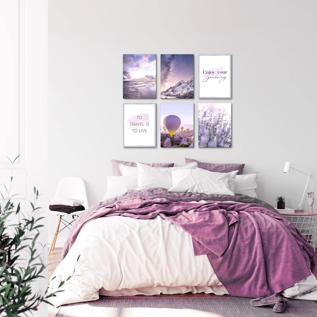 Novart Set Wandbilder - KEIN EXTRA RAMEN BENÖTIGT - Wohnzimmer Schlafzimmer - Bilder Modern Natur Bl