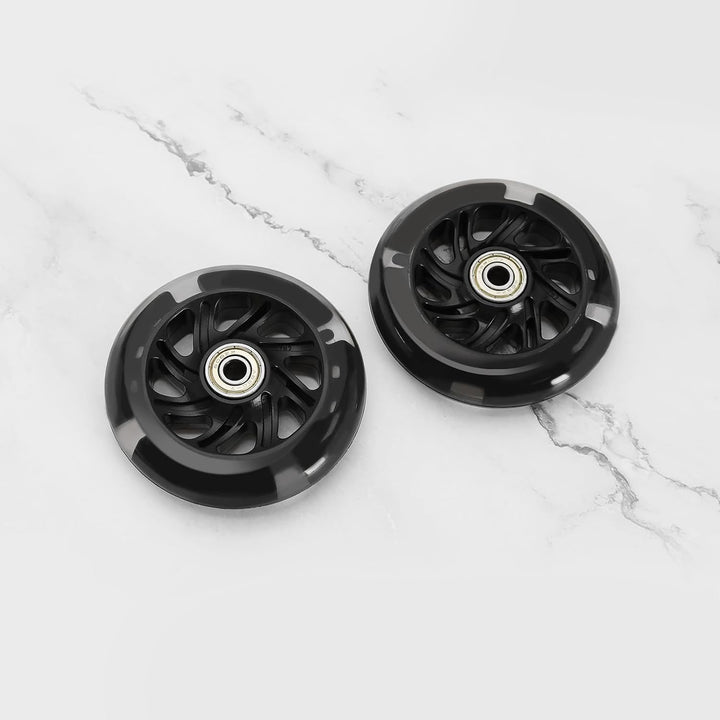 EMSea 4PCS Scooter Silent Luminous Crystal Wheels Black Hub with Bearings Flashing 3 Colors Replacem