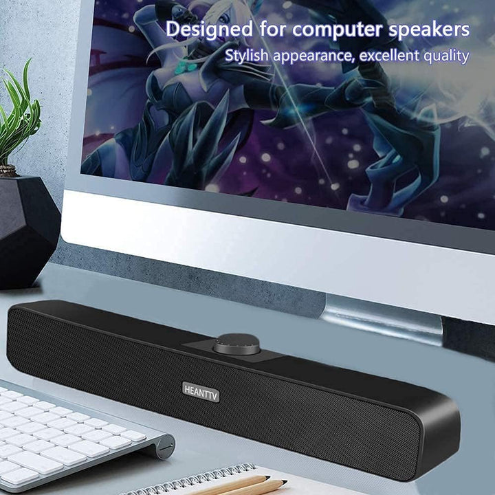 Computer Lautsprecher, 2.0 USB 3W*2 Verdrahtet Angetrieben mit 2 Membranen Verdrahtet Soundbar mit S