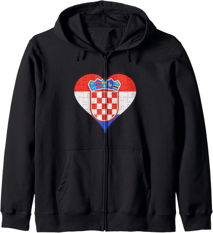 Kroatien Kroatische Flagge Herz Kapuzenjacke
