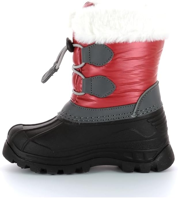 Kickers Unisex Kinder Sealsnow Schneestiefel 30 EU Rouge Noir Gris, 30 EU Rouge Noir Gris
