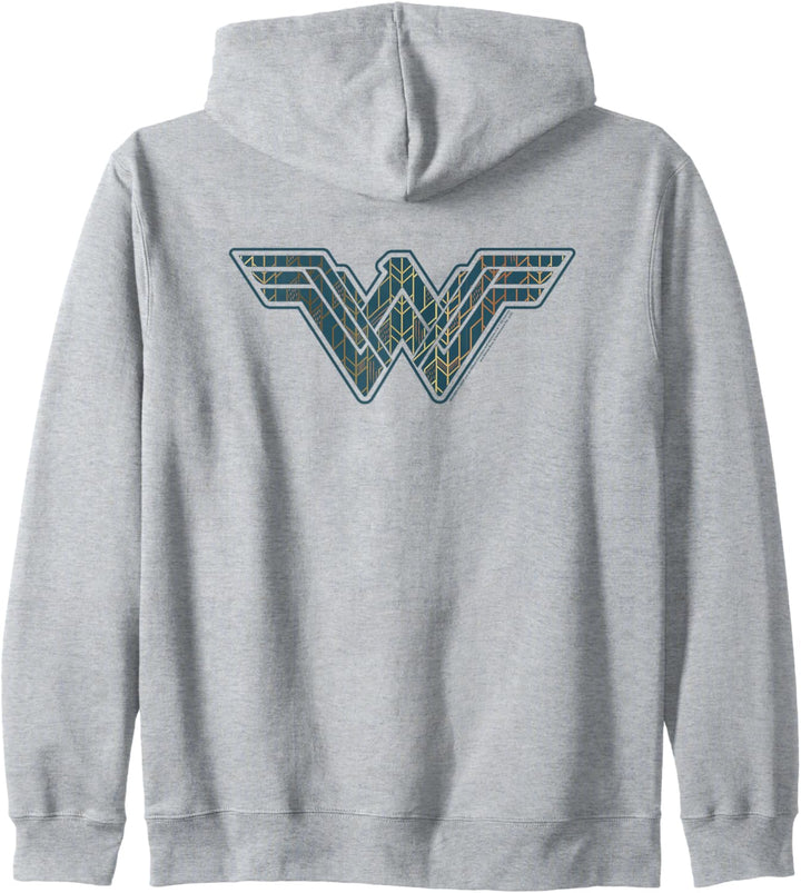 Wonder Woman Movie Blue and Gold Geometric Pattern Logo Kapuzenjacke