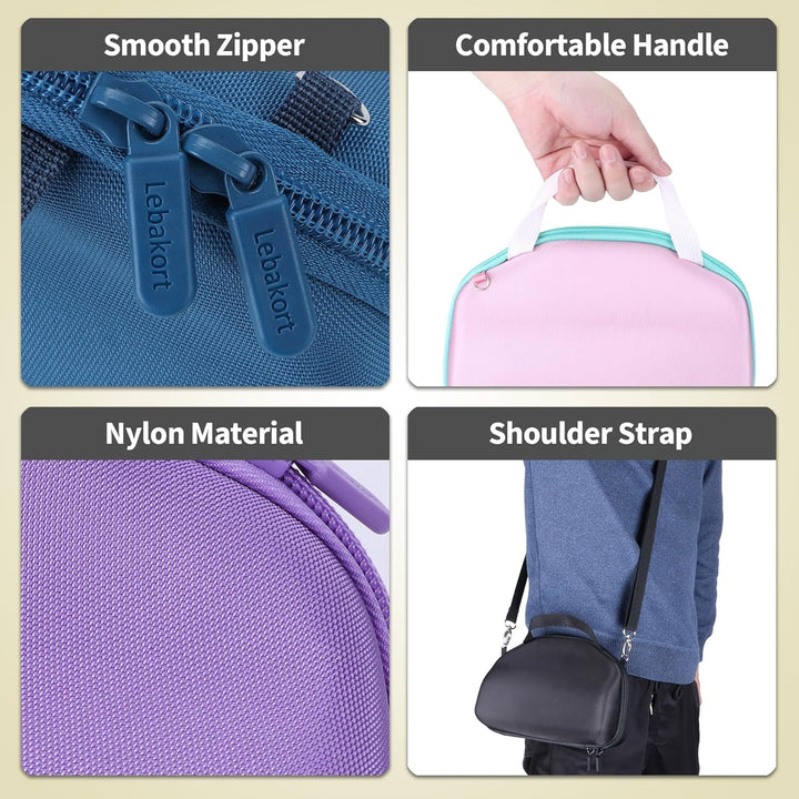 Lebakort Hart Schutz Hülle Etui Tasche für JBL Charge 6 Tragbarer Lautsprecher (Rosa+Mintgrün), Rosa