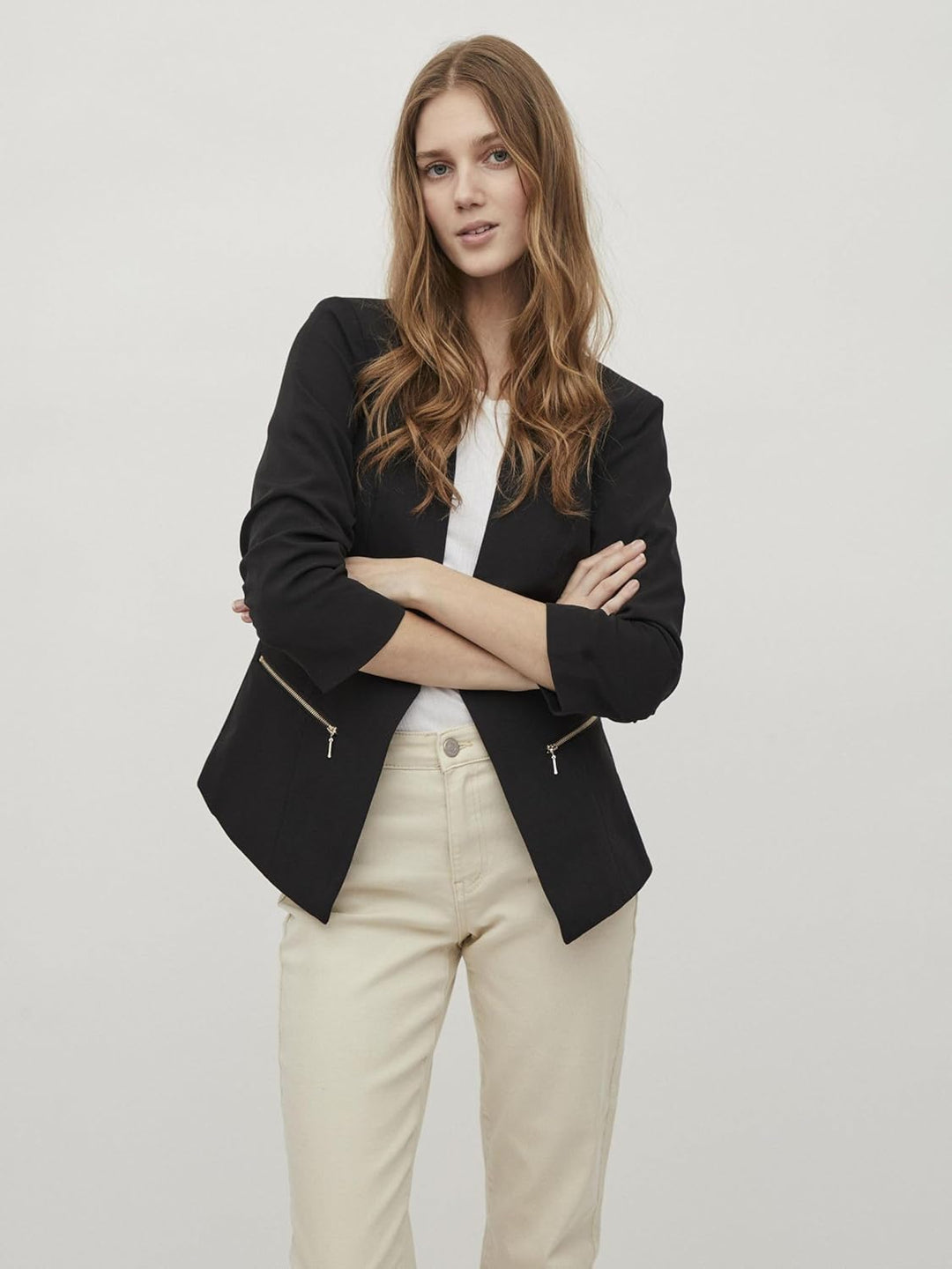 Vila Damen Blazer 36 Schwarz, 36 Schwarz