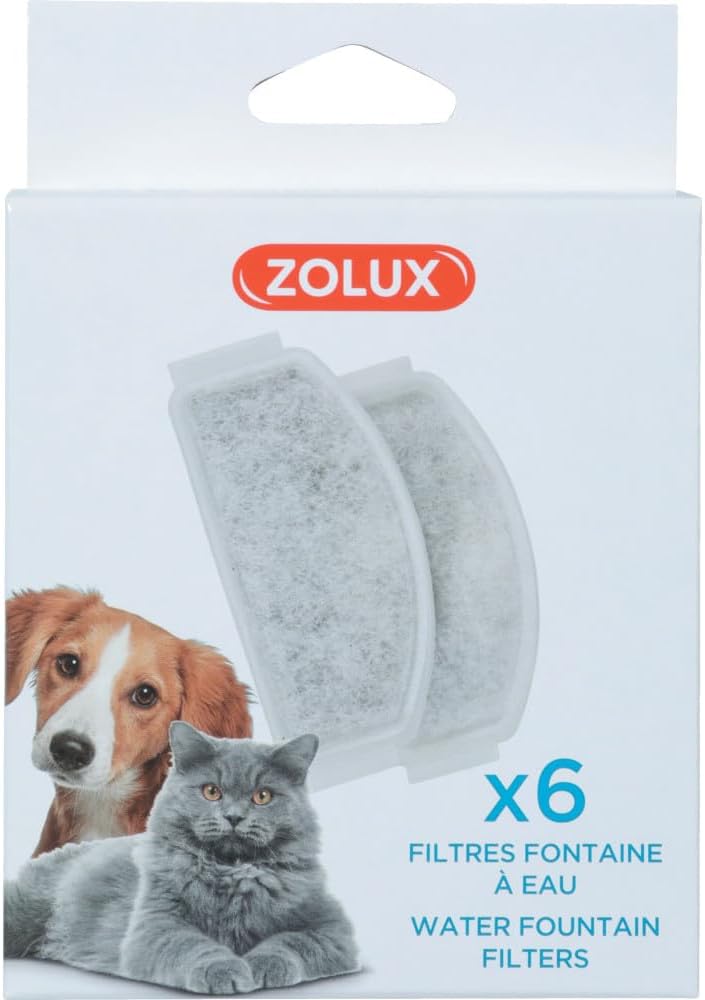 Zolux - 6 Ersatzfilter für Brunnen 2 Liter und Calypso