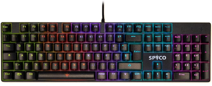 SPYCO Challenge KE-111, Mechanisce Gaming-Tastatur, italienisches Layout, einstellbare LED- Hintergr