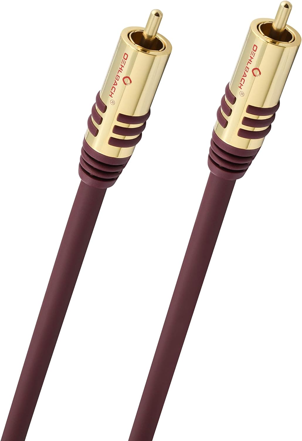 Oehlbach NF Sub, Cinch Subwoofer-Kabel - Audiokabel - rund - OFC - 8m - Bordeaux Rot 8m Single, Rot