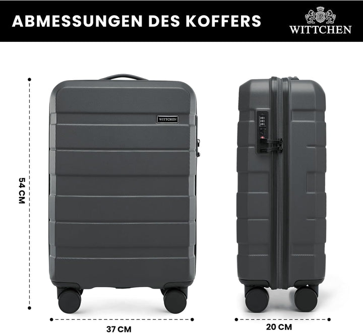 WITTCHEN COMODO Line Koffer Handgepäck Gepäck-Set aus ABS Teleskopgriff TSA Schloss 4 Doppelräder Du