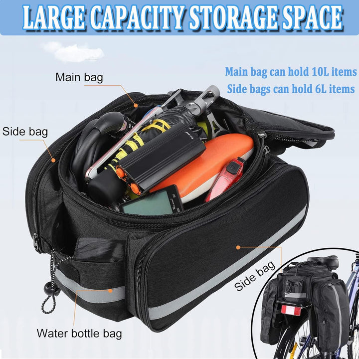 Taeku Gepäckträgertasche, Multifunction Fahrradtasche 27L wasserdichte Fahrrad Seitentasche Gross Sa