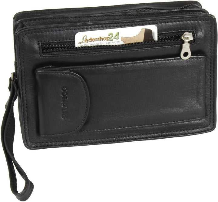 Branco Business Herren Handgelenktasche Leder Schwarz Einheitsgrösse Schwarz, Einheitsgrösse Schwarz