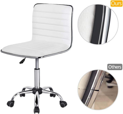 Yaheetech Bürostuhl, ergonomischer schreibtischstuhl, Drehstuhl ohne Armlehne, Chefsessel mit Laufro