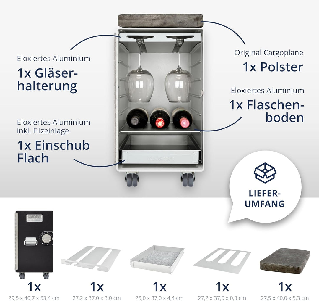 VanDeBord Hocker Schubladenschrank, Rollcontainer, Metallschrank, Büroschrank, Industrial Möbel, Akt