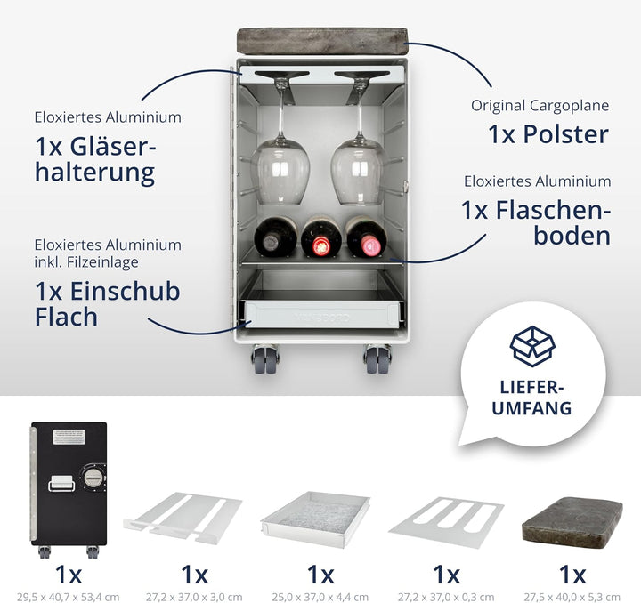 VanDeBord Hocker Schubladenschrank, Rollcontainer, Metallschrank, Büroschrank, Industrial Möbel, Akt