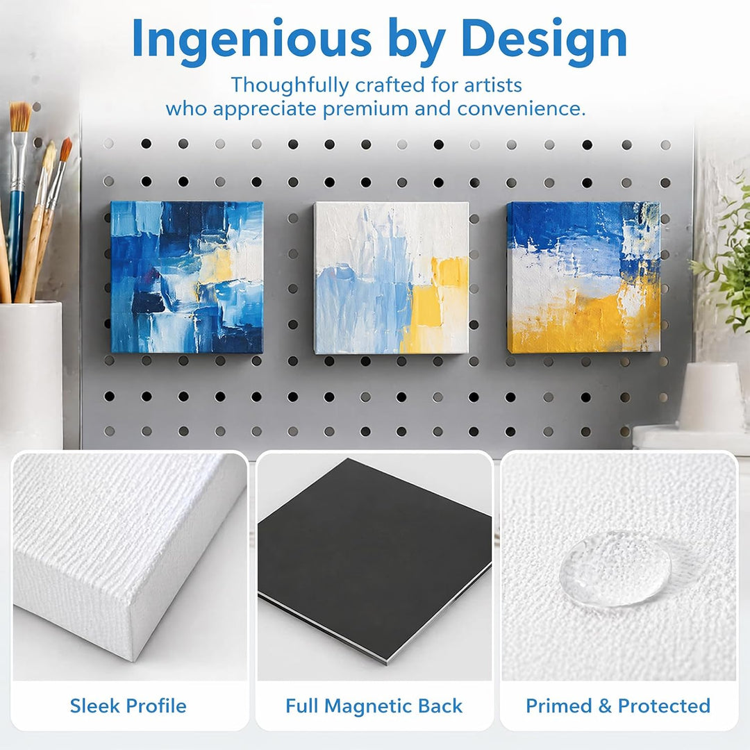 30 Stück Magnetische Malleinwand: Magnetische Mini-Leinwände, Leinwand Leere Leinwände für Aquarell