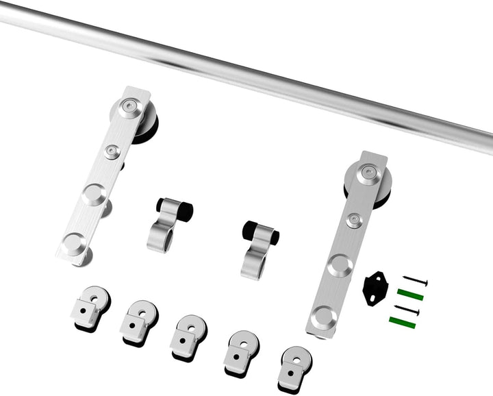 WOLFBIRD Schiebetürbeschläge Edelstahl 200cm Schiebeschiene Komplettes Rollschienenset Heavy Duty St