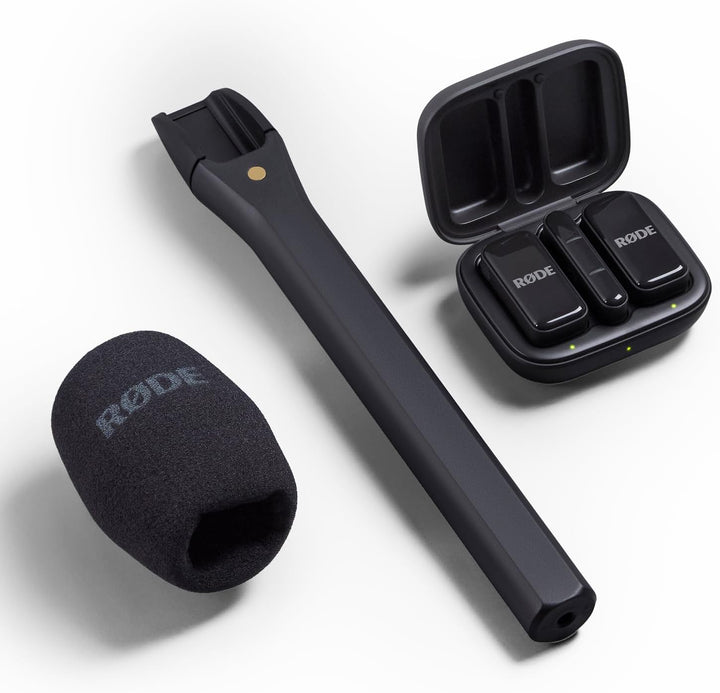 Rode Wireless Micro Drahtloses Mikrofon-System USB-C mit Interview Micro Handadapter und keepdrum Tu