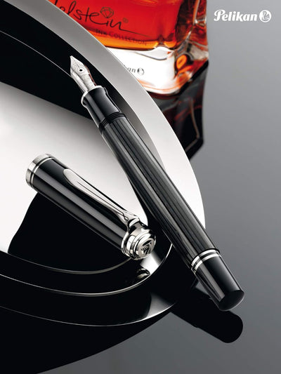 Pelikan Füllhalter Souverän 805 Stresemann, Schwarz-Anthrazit, Feder M (mittel), hochwertiger Kolben