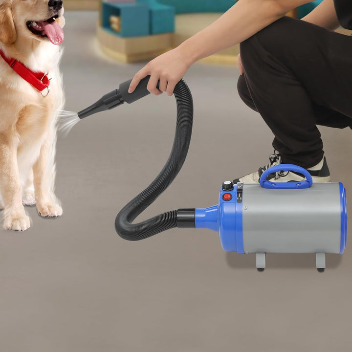 Hundefön Blower mit 4 Düsen - 2200W Profi Blower Hund, Leiser Hundepflege Trockner Gebläse für Hunde
