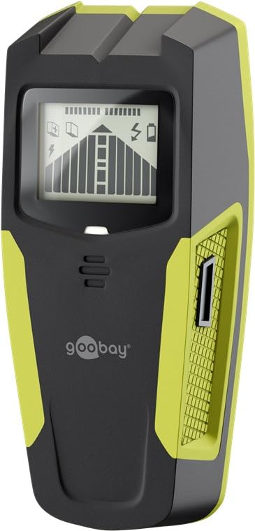 goobay Multidetektor für Holz, Metall & Stromleitungen 3-in-1 Leitungssucher mit LCD-Display, Audio-