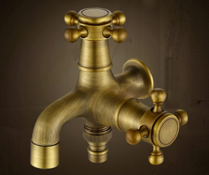 Vintage Wasserhahn,Antik Messing 1/2 Zoll Wandmontage normal Wasserhahn für Badezimmer Küche Toilett