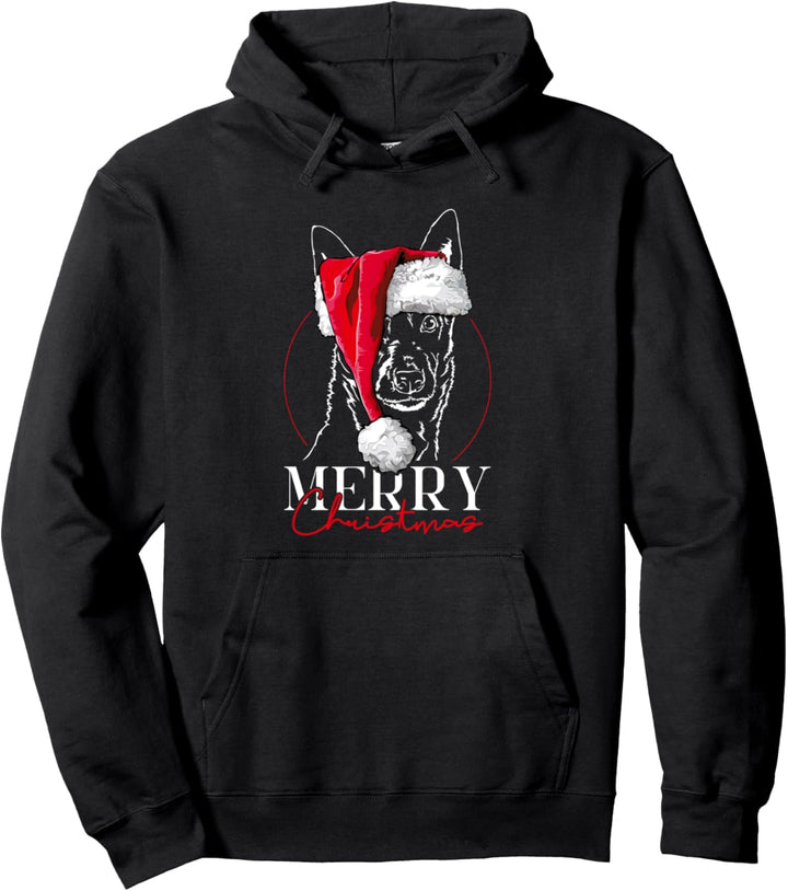 Santa Australian Kelpie Merry Christmas Weihnachten Hunde Pullover Hoodie