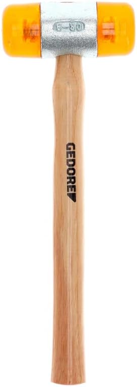 GEDORE Plastikhammer, Ø 50 mm, Auswechselbare Köpfe aus Cellulose-Acetat, Robuster Stiel aus Esche K