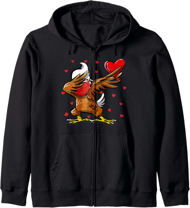 Dabbing Eagle Wears Face Mask Geschenke zum Valentinstag Kapuzenjacke