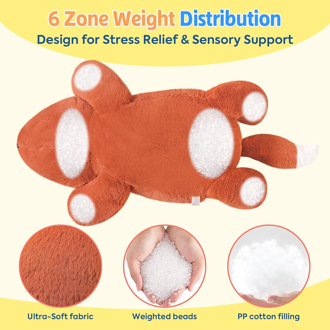 shownicer Gewichtstiere Fuchs 2,2 KG Gewichtetes Kuscheltier Fuchs Stofftier Grosses Plüschtier XXL