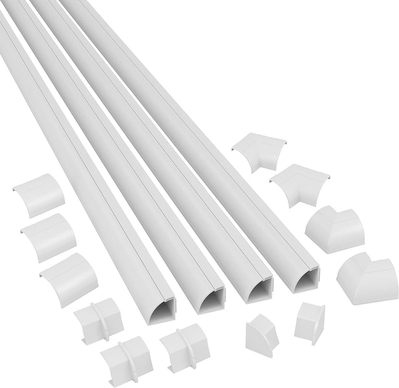D-Line Viertelrunde Kabelkanäle, Kabelführungen Selbstklebender, Kabelleiste - 4X 22mm (B) x 22mm (H