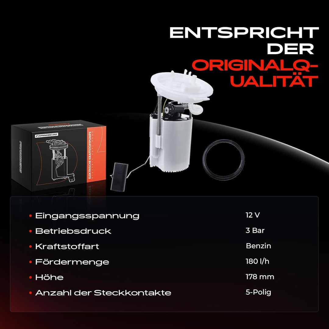Frankberg Kraftstoffpumpe Fördereinheit für Leon Karoq Octavia III IV Golf Sportsvan Golf VII 1.0L-2