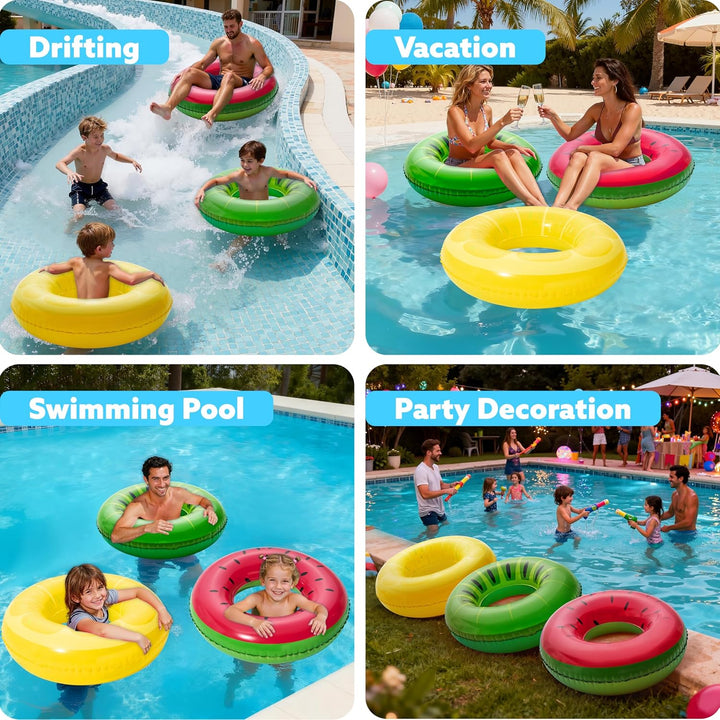 JOYIN 3 Pack Aufblasbarer Schwimmreifen mit Glitzern 32.5"/82.55cm, Schwimmring, Sommer Wasser Schwi