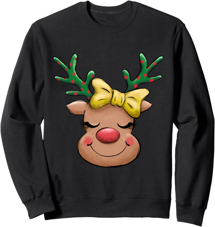 Süsser Elch Rentier Advent Familie Kinder Frohe Weihnachten Sweatshirt