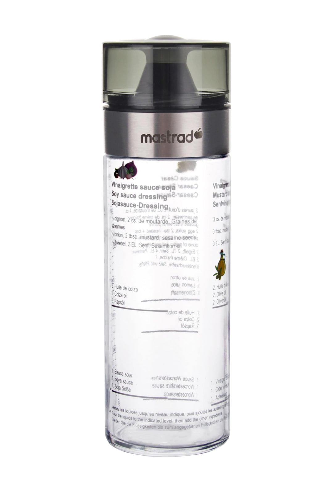 Mastrad - Salatdressing Shaker Glas – 350 ml – Messskala &amp; Rezepte – Luftdicht – Für Vinaigrette, Ca