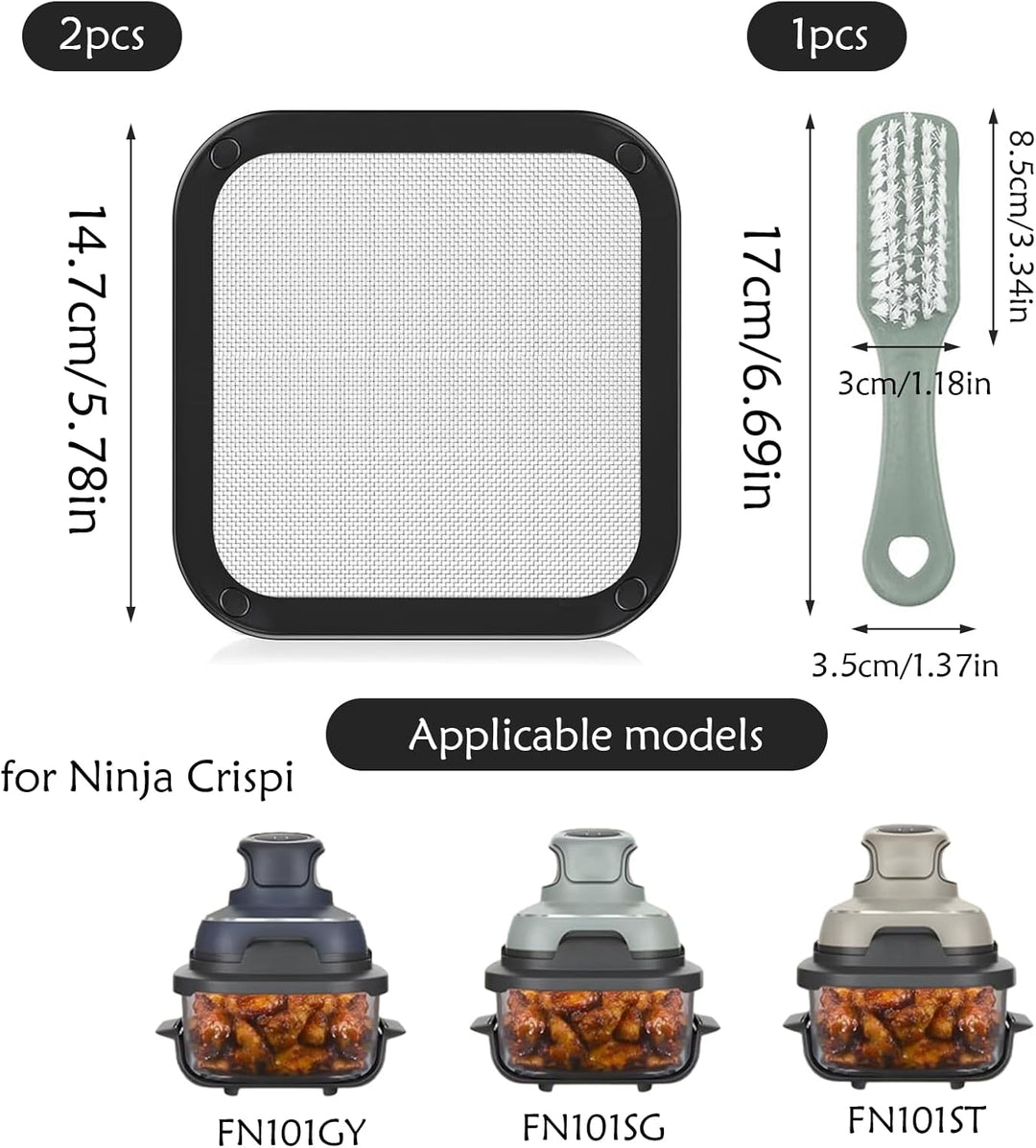 Yieson Magnetischer Edelstahl Spritzschutz, Edelstahl Spritzschutz für Ninja Crispi FN101GY/FN101SG/