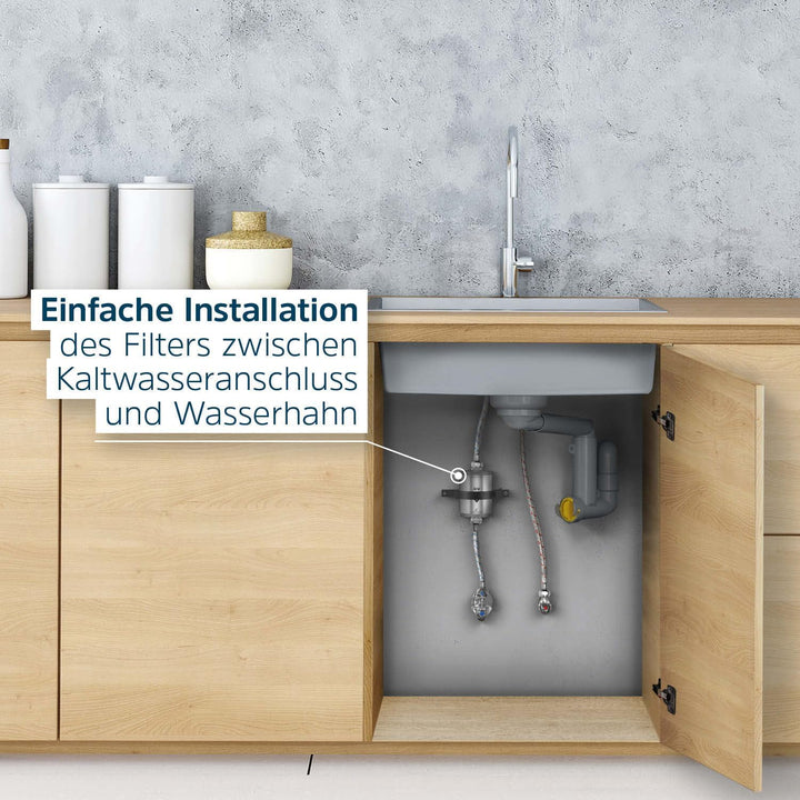 Alb Filter® Active Trinkwasserfilter reduziert Schadstoffe, Schwermetalle Edelstahl Natur