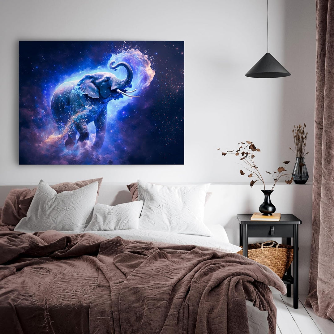 wandmotiv24 Leinwandbild Fantasy, 100x75cm, Querformat, Elefant, Deko, Bilder auf Leinwand, Wanddeko