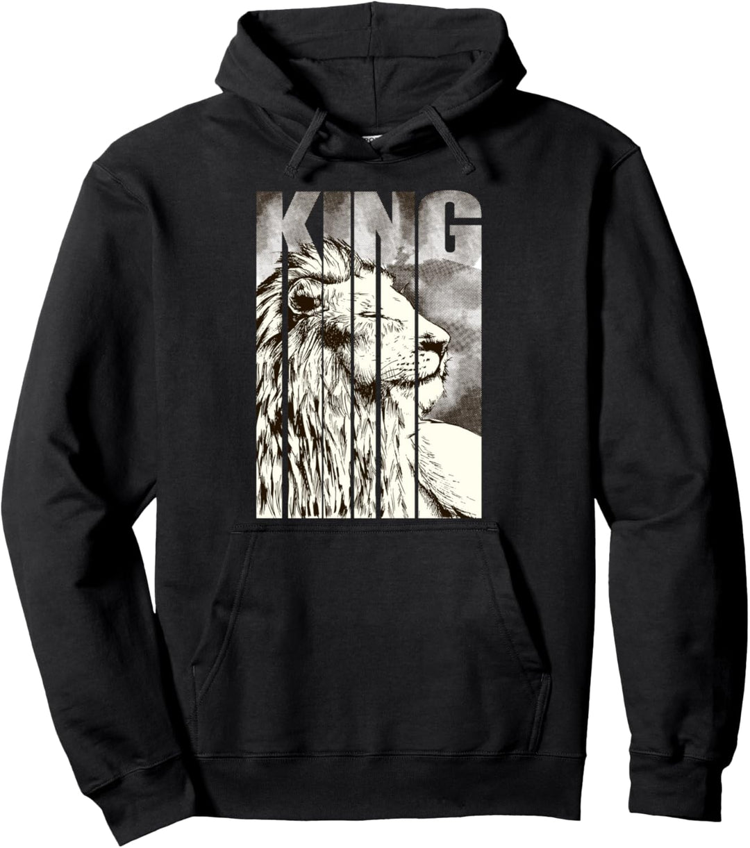 The King Lion Fashion Tee Shirts Cool Lion Graphic Design Pullover Hoodie