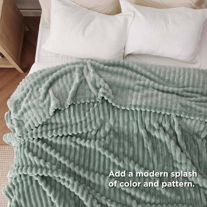 BEDSURE Kuscheldecke für Zimmer Deko - Wolldecke & Fleecedecke, Sofadecke, Weiche Warme Grobe Kordde