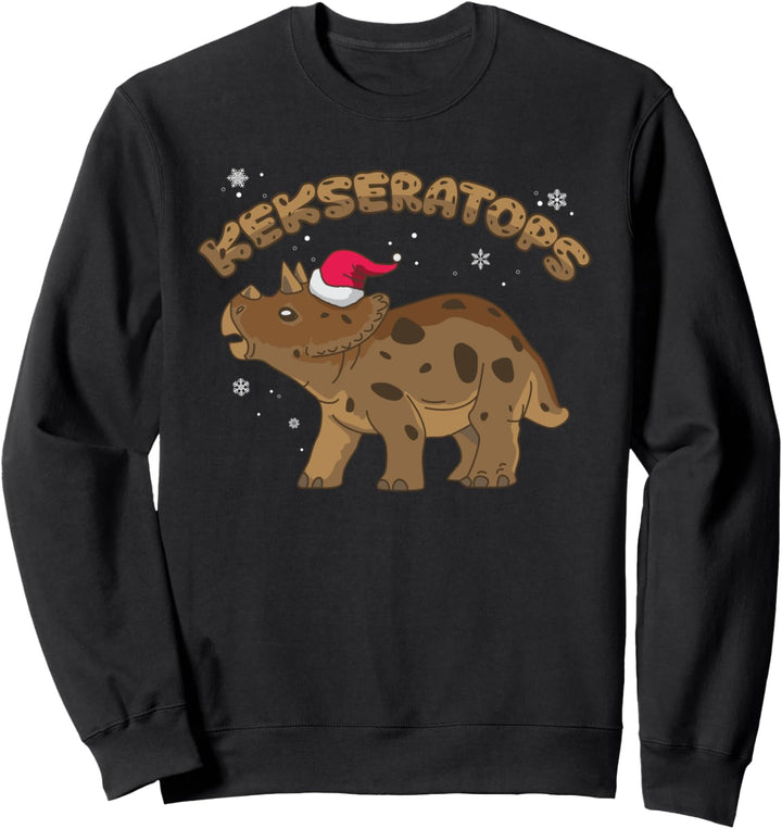 Dino Backen Kekseratops Triceratops Dinosaurier Weihnachten Sweatshirt