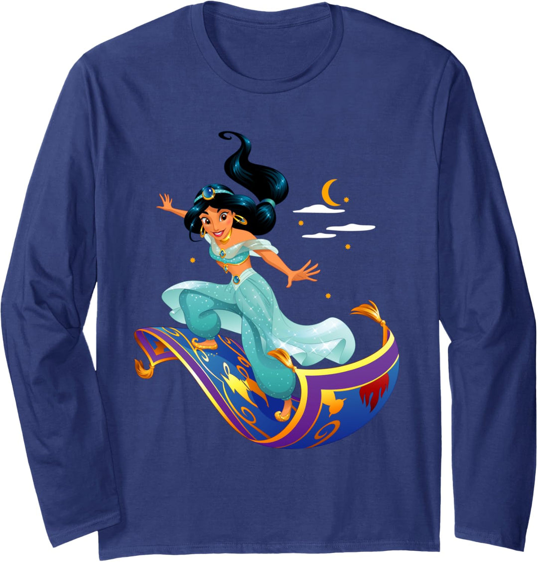 Disney Aladdin Princess Jasmine Magic Carpet Pose Langarmshirt