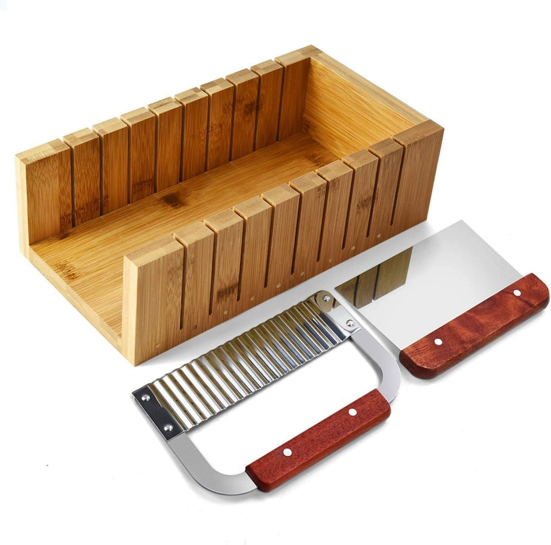 POFET Seifenschneider-Set, Holzformwerkzeug für Seifenherstellung, Brotschneider, Barschneider mit e