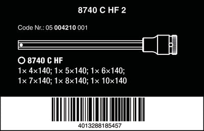 Wera 05004210001 8740 C HF 2 Zyklop Bitnuss-Satz Innensechskant, mit Haltefunktion, 6-teilig, 140 mm