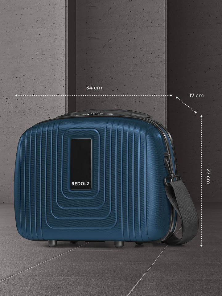 REDOLZ Hartschalen Handgepäck Kosmetik-Koffer | Stabiles Beauty-Case mit Aufsteckfunktion |34 x 17 x